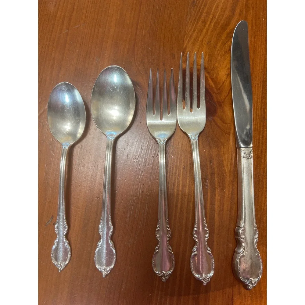 1847 Rogers Bros Reflection‎ Silverplate Flatware 5 Piece Place Setting Vintage